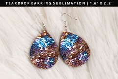 Sequin Teardrop Earring Sublimation PNG Design Product Image 1