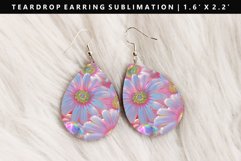 Flower Teardrop Earring Sublimation PNG Design Product Image 1