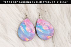 Iridescent Teardrop Earring Sublimation PNG Design Product Image 1