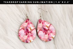 Alcohol Ink Teardrop Earring Sublimation PNG Design Product Image 1