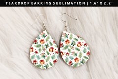 Christmas Teardrop Earring Sublimation PNG Design Product Image 1
