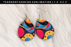 Retro Pop Art Teardrop Earring Sublimation PNG Design Product Image 1