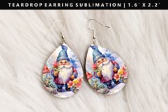 Gnome Teardrop Earring Sublimation PNG Design Product Image 1