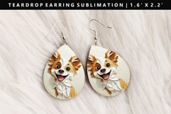 Funny Dog Teardrop Earring Sublimation PNG Design Product Image 1