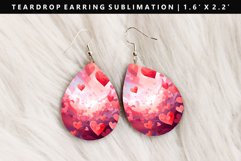 Valentine Teardrop Earring Sublimation PNG Design Product Image 1
