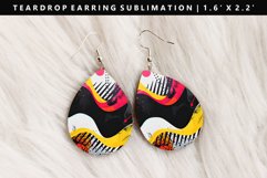 Retro Pop Art Teardrop Earring Sublimation PNG Design Product Image 1