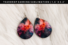 Rainbow Teardrop Earring Sublimation PNG Design Product Image 1