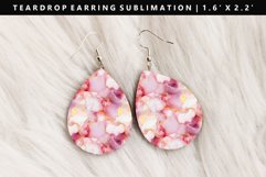 Alcohol Ink Teardrop Earring Sublimation PNG Design Product Image 1
