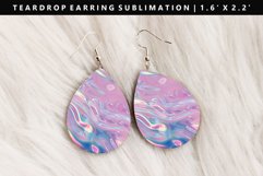 Iridescent Teardrop Earring Sublimation PNG Design Product Image 1