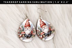Gnome Teardrop Earring Sublimation PNG Design Product Image 1