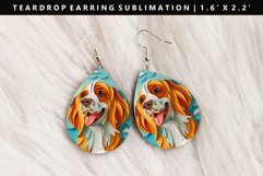 Funny Dog Teardrop Earring Sublimation PNG Design Product Image 1