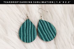 Knitted Teardrop Earring Sublimation PNG Design Product Image 1