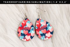 Heart Teardrop Earring Sublimation PNG Design Product Image 1