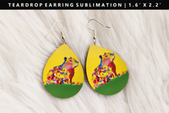 Capybara Teardrop Earring Sublimation PNG Design Product Image 1