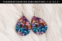 Sequin Teardrop Earring Sublimation PNG Design Product Image 1