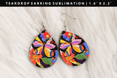 Butterfly Teardrop Earring Sublimation PNG Design Product Image 1