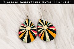 Retro Pop Art Teardrop Earring Sublimation PNG Design Product Image 1