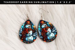 Snowman Teardrop Earring Sublimation PNG Design Product Image 1