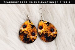 Flower Teardrop Earring Sublimation PNG Design Product Image 1