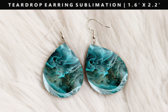 Abstract Teardrop Earring Sublimation PNG Design Product Image 1