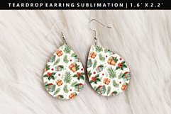 Christmas Teardrop Earring Sublimation PNG Design Product Image 1