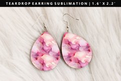 Alcohol Ink Teardrop Earring Sublimation PNG Design Product Image 1