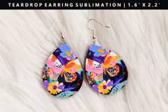 Butterfly Teardrop Earring Sublimation PNG Design Product Image 1