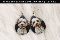 Funny Dog Teardrop Earring Sublimation PNG Design Product Image 1