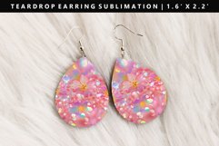 Flower Teardrop Earring Sublimation PNG Design Product Image 1