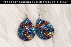 Sequin Teardrop Earring Sublimation PNG Design Product Image 1