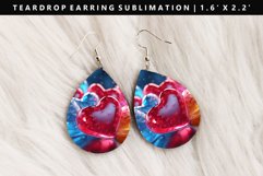 Puff Heart Teardrop Earring Sublimation PNG Design Product Image 1