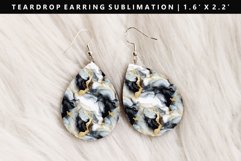 Alcohol Ink Teardrop Earring Sublimation PNG Design Product Image 1