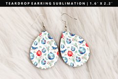 Christmas Teardrop Earring Sublimation PNG Design Product Image 1