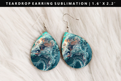 Abstract Teardrop Earring Sublimation PNG Design Product Image 1