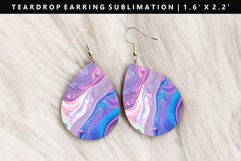 Iridescent Teardrop Earring Sublimation PNG Design Product Image 1