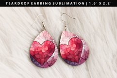 Valentine Teardrop Earring Sublimation PNG Design Product Image 1