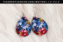 Flower Teardrop Earring Sublimation PNG Design Product Image 1