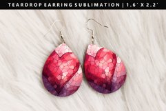 Valentine Teardrop Earring Sublimation PNG Design Product Image 1