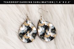 Alcohol Ink Teardrop Earring Sublimation PNG Design Product Image 1