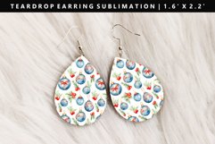 Christmas Teardrop Earring Sublimation PNG Design Product Image 1