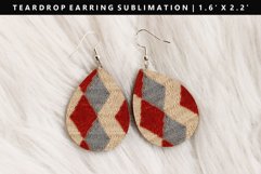 Knitted Teardrop Earring Sublimation PNG Design Product Image 1