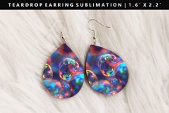 Iridescent Teardrop Earring Sublimation PNG Design Product Image 1