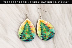 Watercolor Teardrop Earring Sublimation PNG Design Product Image 1