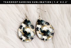 Alcohol Ink Teardrop Earring Sublimation PNG Design Product Image 1