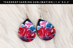 Puff Heart Teardrop Earring Sublimation PNG Design Product Image 1