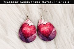 Valentine Teardrop Earring Sublimation PNG Design Product Image 1