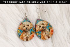 Funny Dog Teardrop Earring Sublimation PNG Design Product Image 1