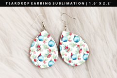Christmas Teardrop Earring Sublimation PNG Design Product Image 1