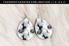 Alcohol Ink Teardrop Earring Sublimation PNG Design Product Image 1