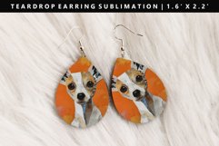 Funny Dog Teardrop Earring Sublimation PNG Design Product Image 1
